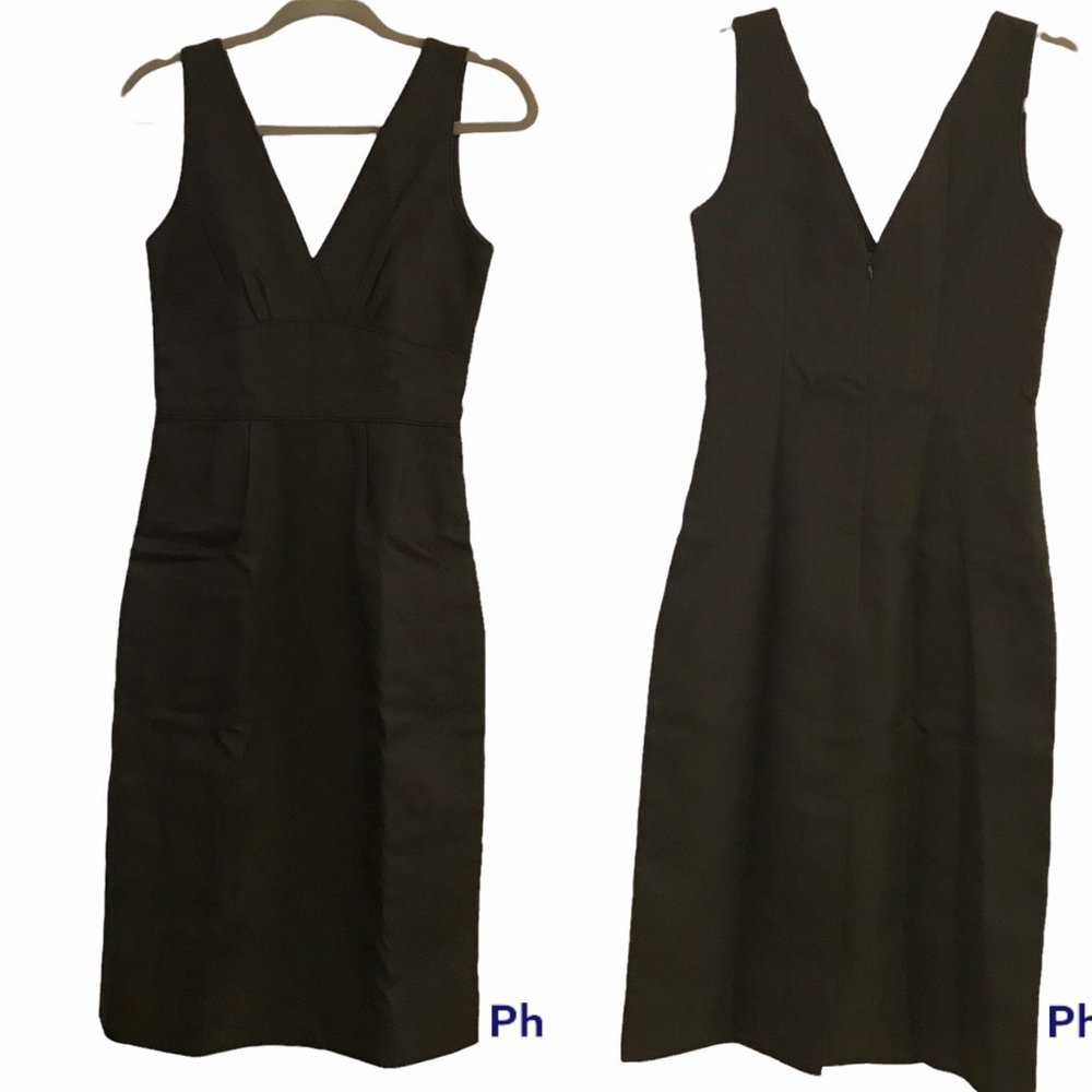 NWT J. CREW 0 Dress Black Karlie Cotton Cady Sleeveless